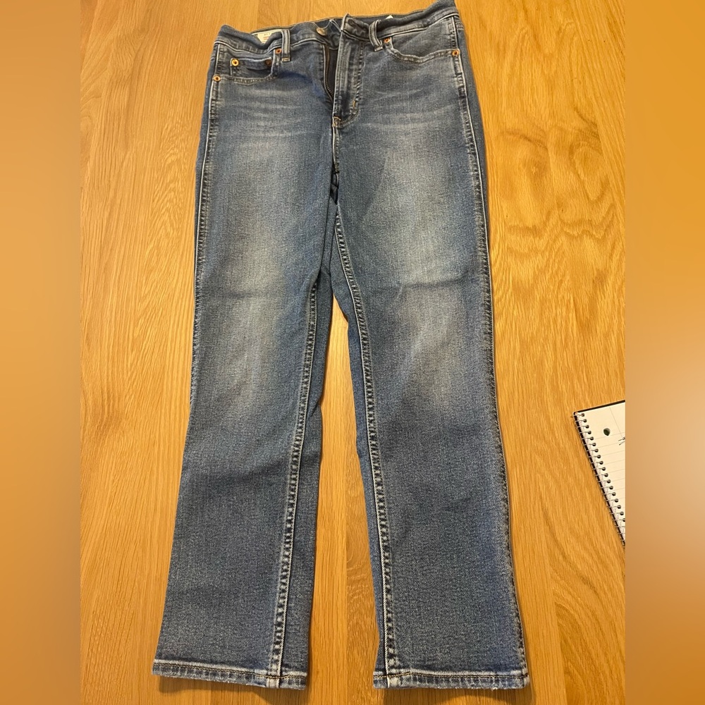 Gap cigarette high rise jeans.